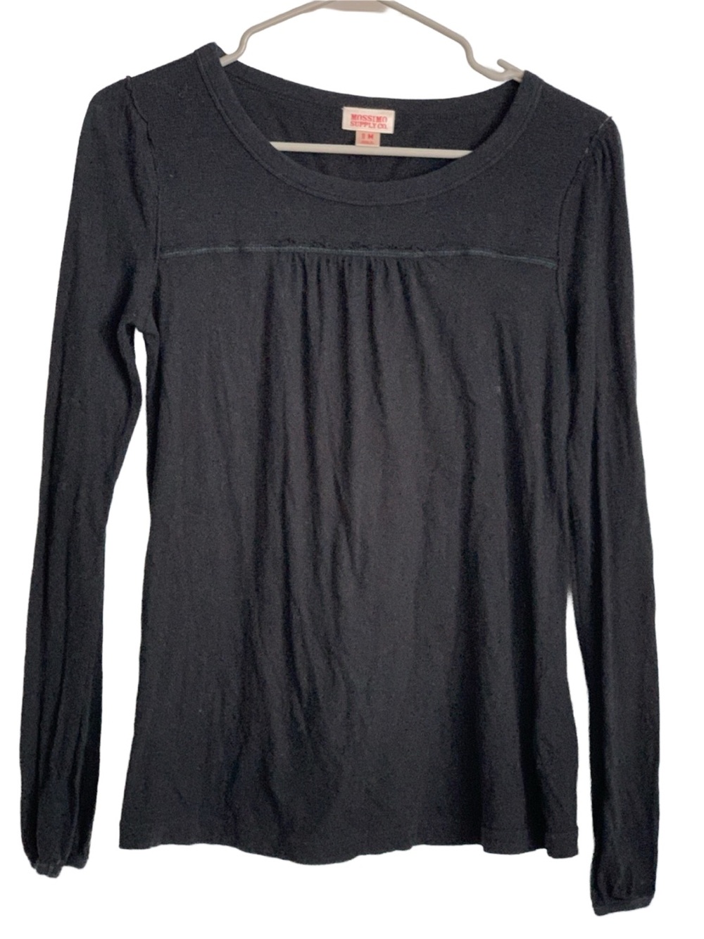 MOSSIMO Womenโs Black Long Sleeve Cotton Tee Shirt